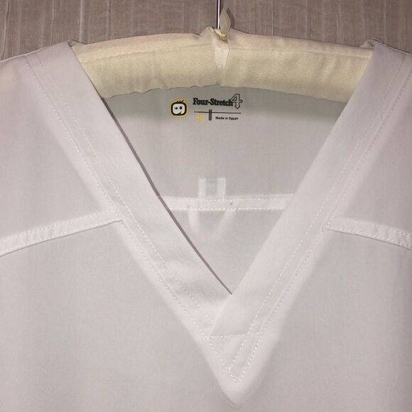 Wonder Wink 4X 4 Way Stretch Hi Performance White Scrub Top - Picture 5 of 15